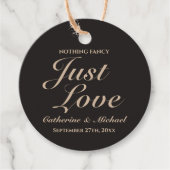 Niets Fancy Liefde Weddenschap Bedankjes Labels (Voorkant)