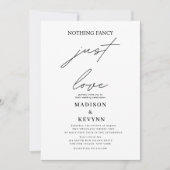 Niets Fancy Liefde Weddenschap Kaart (Voorkant)