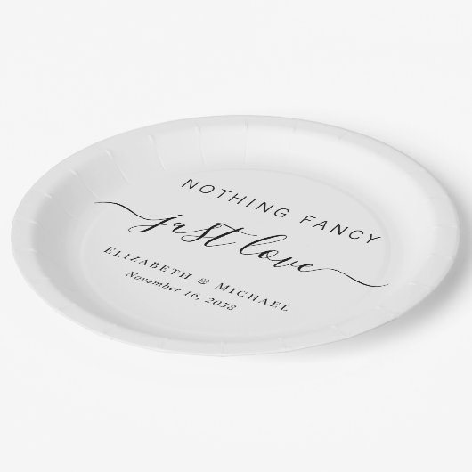 Niets Fancy Liefde Weddenschap Papieren Bordje (Gekanteld)