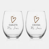 Niets Fancy Liefde Weddenschap Wijnglas Zonder Voet (Achterkant)