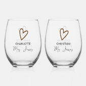 Niets Fancy Liefde Weddenschap Wijnglas Zonder Voet (Voorkant)