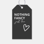 Niets Fancy, maar liefdesminimalistisch huwelijk Cadeaulabel (Voorkant)