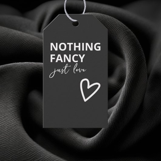 Niets Fancy, maar liefdesminimalistisch huwelijk Cadeaulabel