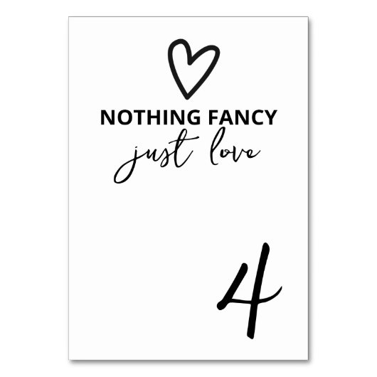 Niets Fancy, maar liefdesminimalistisch huwelijk Kaart (Voorkant)