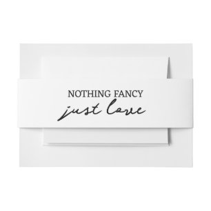 Niets Fancy, maar liefdesminimalistisch huwelijk Uitnodigingen Wikkel