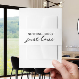 Niets Fancy, maar liefdesminimalistisch huwelijk Uitnodigingen Wikkel