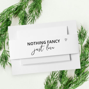 Niets Fancy, maar liefdesminimalistisch huwelijk Uitnodigingen Wikkel