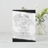 Niets Fancy Moderne Casual bruiloft Details Informatiekaartje (Staand voorkant)