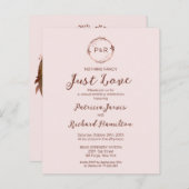 Niets Fancy Monogram Budget Wedding Invitaties (Voorkant / Achterkant)