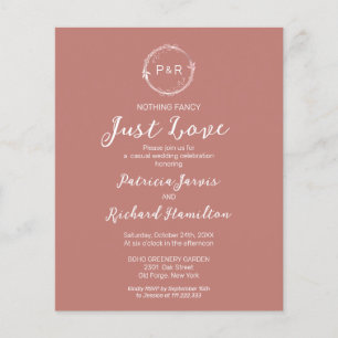 Niets Fancy Monogram Budget Wedding Invitaties