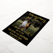 Niets Fancy Net Love Gold Black Opslaan Datum Folie Uitnodiging (Gedraaid)