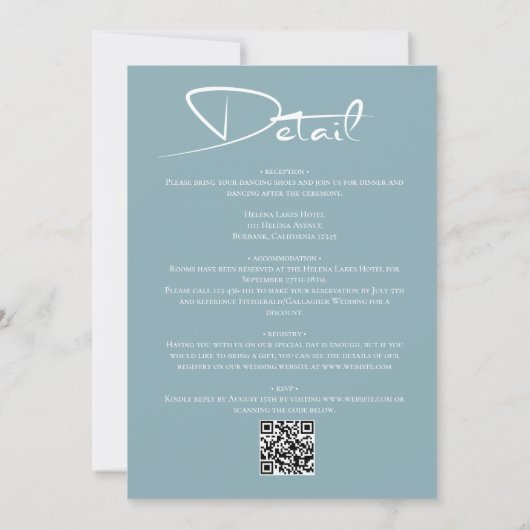 Niets Fancy Net Love Script QR Code Weddenschap Kaart (Achterkant)