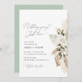 Niets fancy pampasgras en groen bruiloft kaart (Voorkant / Achterkant)