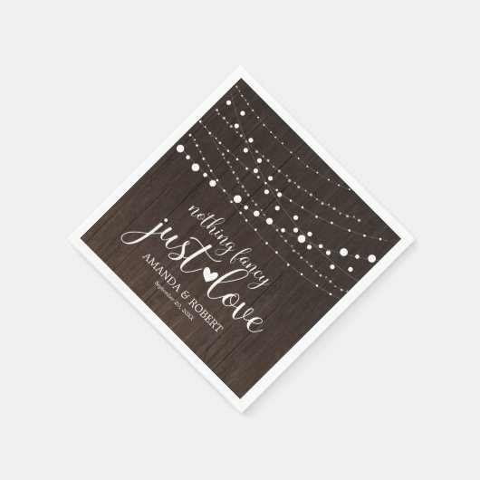 Niets Fancy Rustic String Lights Wedding Servet (Hoek)