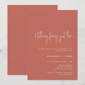 Niets Fancy Terracotta Engagement Party Kaart (Voorkant / Achterkant)