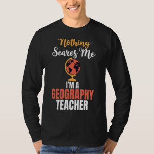 Niets geeft me om een geografische leraar geografi t-shirt