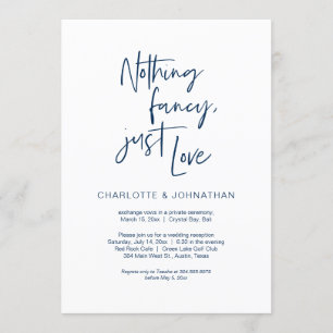 Niets Geks, Gewoon Liefde, Marineblauw, Elopement Kaart