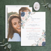 Niets Gewoons Alleen Liefde Blauwe Blush Foto Brui Kaart