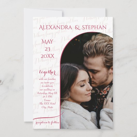 Niets Gewoons Alleen Liefde Script Roze Magenta Fo Kaart (Voorkant)