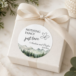 Niets gewoons, gewoon lief elegante trouwdag ronde sticker