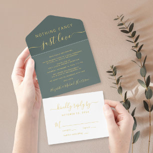 Niets gewoons, gewoon lief Huwelijksreceptie Folie All In One Uitnodiging