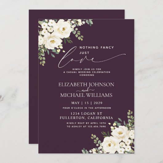 Niets Gewoons Gewoon Lief Pruim Paarse Bloemige Br Kaart (Voorkant / Achterkant)