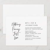 Niets gewoons, gewoon liefde, huwelijksfeest kaart (Voorkant / Achterkant)