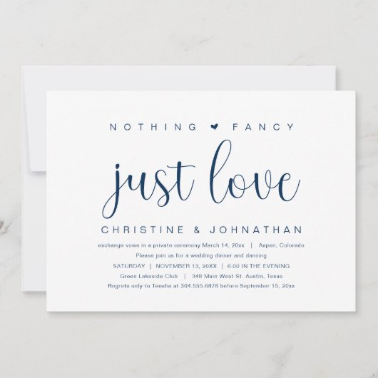 Niets gewoons gewoon liefde, Huwelijksvluchtfeestj Kaart (Voorkant)