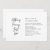 Niets gewoons, gewoon liefde, trouwfeest kaart (Voorkant / Achterkant)