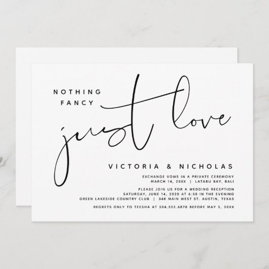 Niets gewoons, gewoon liefde, trouwfeest met weglo kaart (Voorkant / Achterkant)