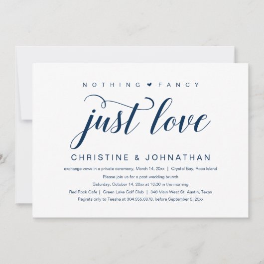 Niets gewoons, gewoon liefde, uitnodiging voor een (Voorkant)