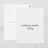 Niets hoeft gerepareerd te worden – Minimalistisch Briefkaart (Voorkant / Achterkant)