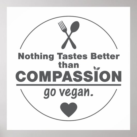 Niets is beter dan compassie... dan Vegan. Poster (Voorkant)