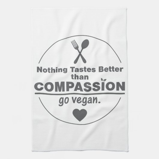 Niets is beter dan compassie... dan Vegan. Theedoek (Verticaal)