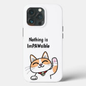 Niets is ImPAWsible Schattige Cat iPhone Case (Achterkant)