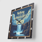 Niets is onmogelijk met God Vierkante Klok (Hoek)