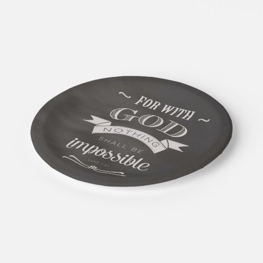 Niets is onmogelijk papieren bordje (Gekanteld)