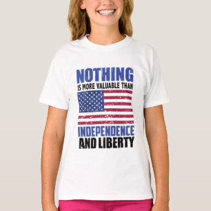 Niets is waardevoller dan onafhankelijkheid en lib t-shirt