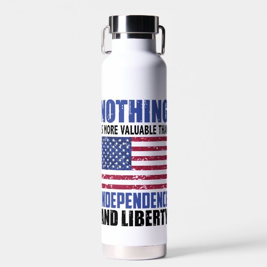 Niets is waardevoller dan onafhankelijkheid en lib waterfles (Voorkant)