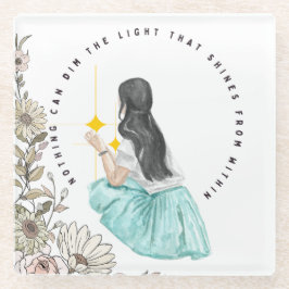 Niets kan het licht van binnenuit veranderen glazen onderzetter