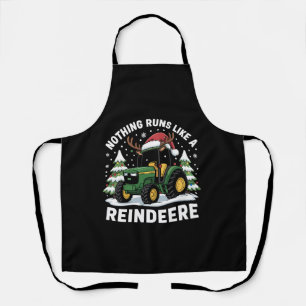 Niets loopt als een rendier Kerst Tractor Schort