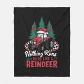 Niets loopt als een rendier kersttractor fleece deken (Voorkant)