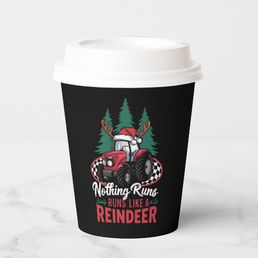 Niets loopt als een rendier kersttractor papieren bekers (Voorkant)