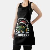 Niets loopt als een rendierere kersttractor schort (Insitu)