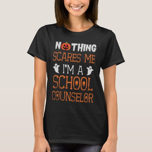 Niets maakt me uit dat ik schooladviseur Halloween T-shirt (Voorkant)