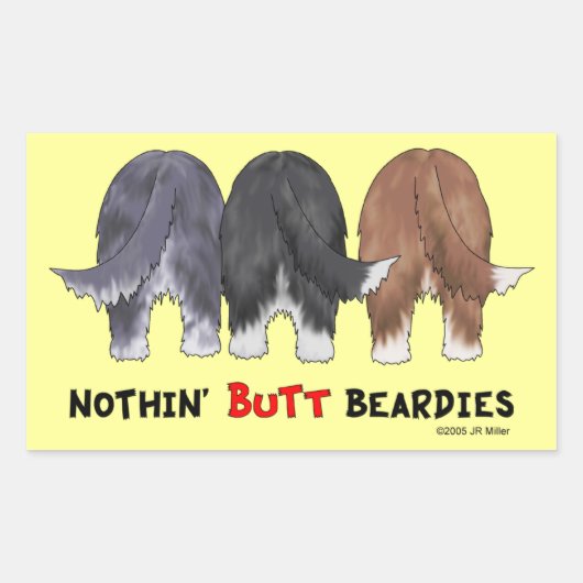 Niets, maar Beardies Rechthoekige Sticker (Voorkant)