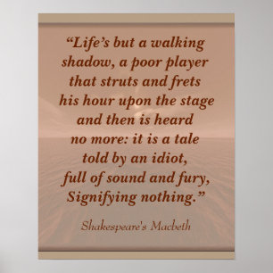 Niets ondertekenen - Shakespeare quote-art print