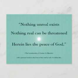 Niets onwerkelijk bestaat Non duality ACIM Kaart