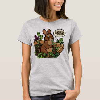 Niets Persoonlijks Grappige Konijn Eet Tuingewas T-shirt