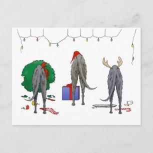 Niets steekt Kerstmis Deerhound uit Feestdagenkaart